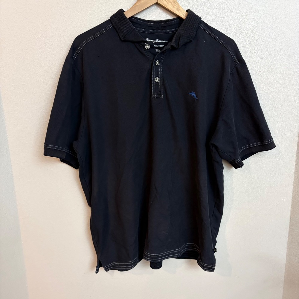 Tommy Bahama Polo XL Black IslandZone Supima Cotton Short Sleeve Luxury Resort